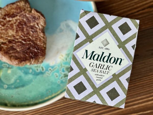 Sól morska Maldon w płatkach z dzikim pieczonym czosnkiem
